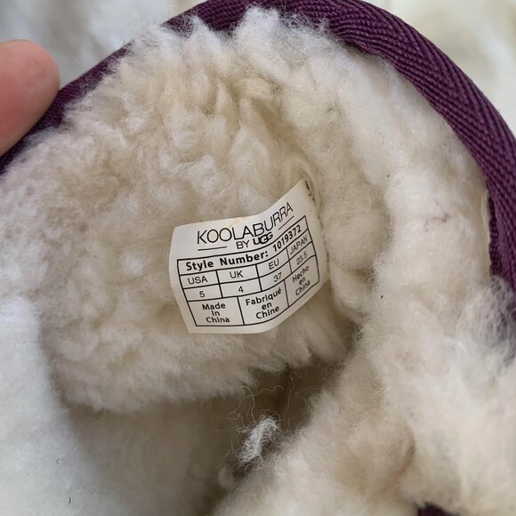 Koolaburra by UGG Koola Purple Suede Fur Line Sheepskin Cozy Winter Boots NWOT - Picture 5 of 6